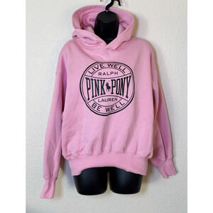 Coquette Core Polo Ralph Lauren Pink Pony Hoodie Relaxed Live Well Logo M